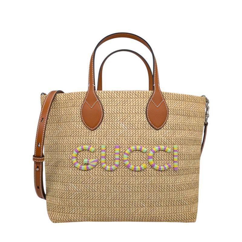 Gucci Raffia Small Patch Tote