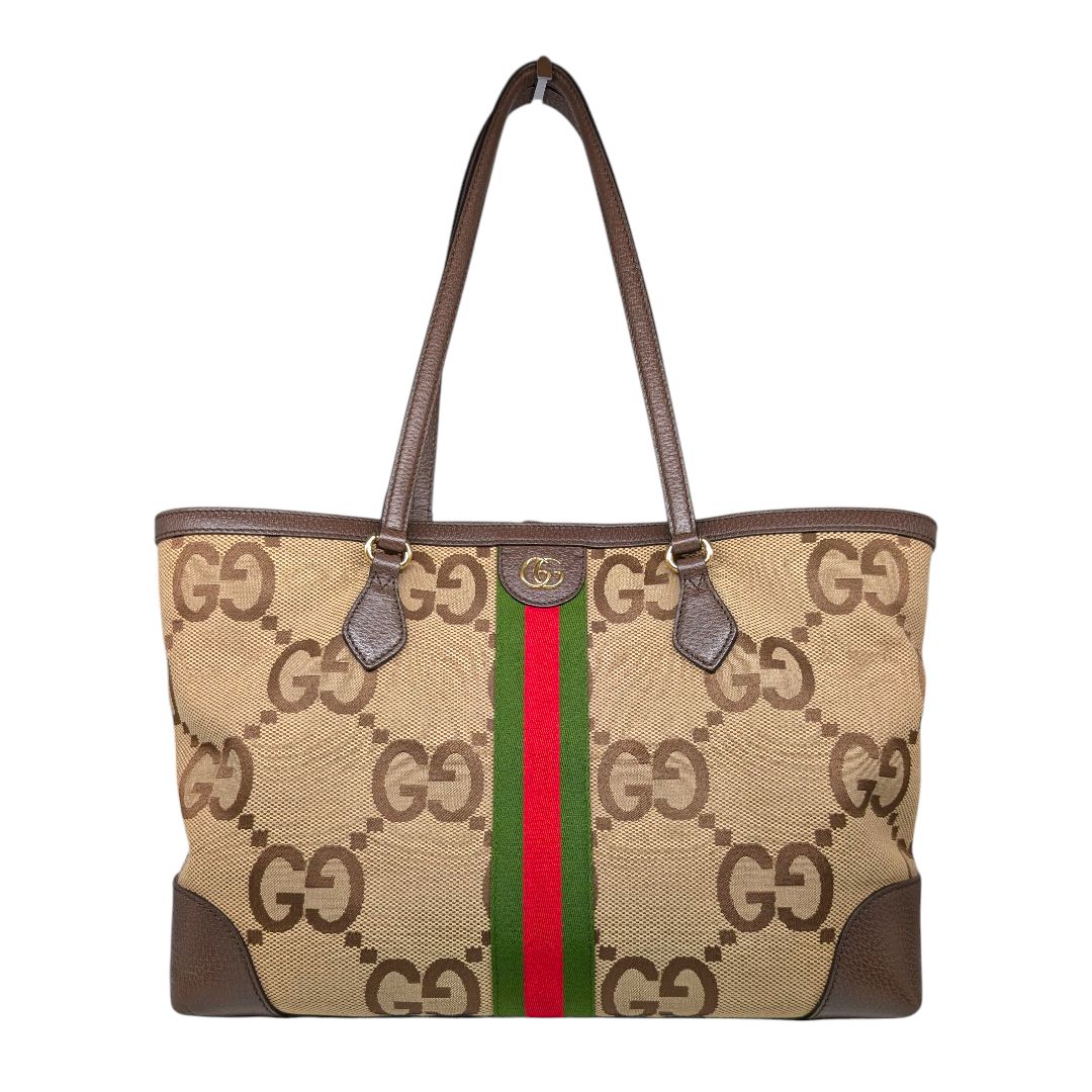 Gucci Monogram Jumbo GG Web Medium Shopping Tote