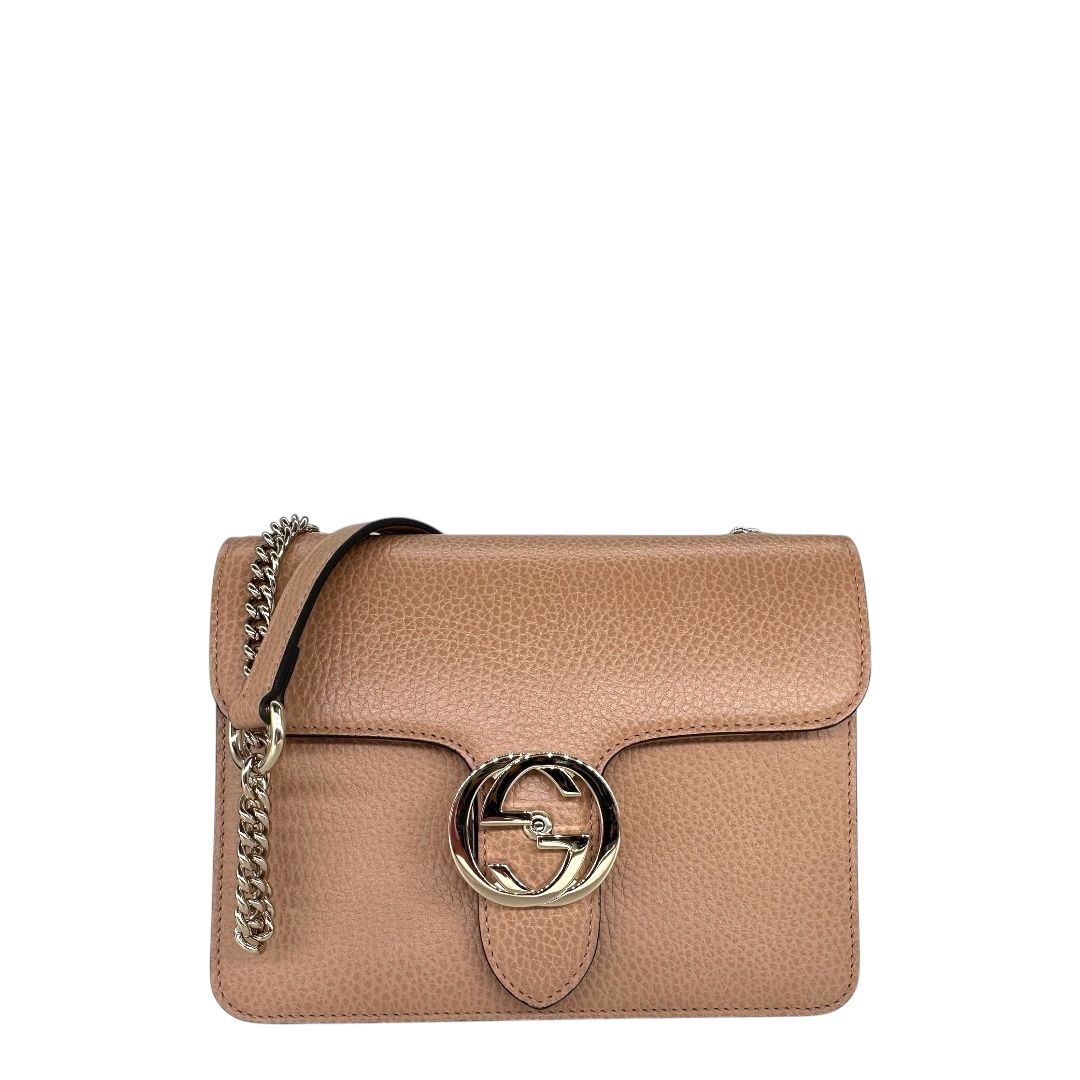 Gucci Dollar Calfskin Small  Interlocking G Shoulder Bag