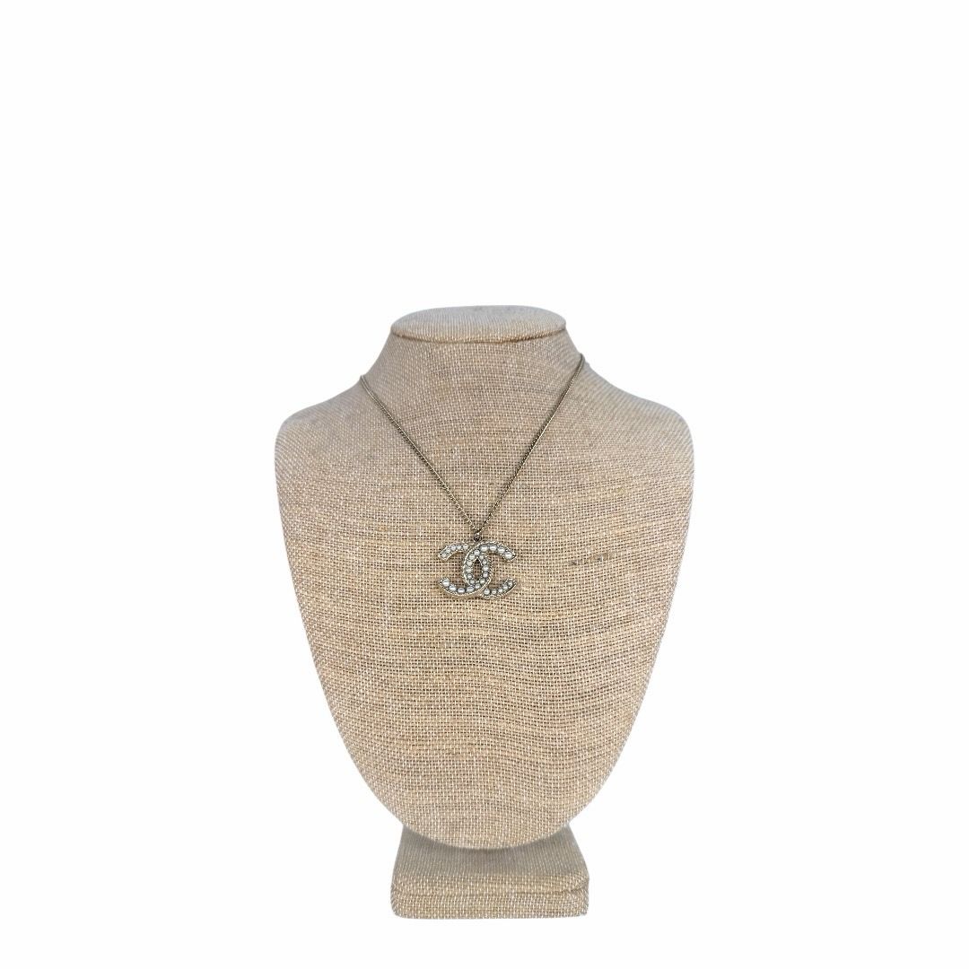 Chanel Pearl CC Pendant Necklace Gold