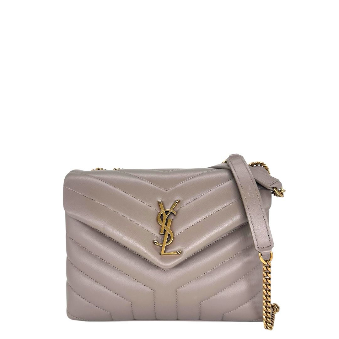 Saint Laurent Calfskin Y Quilted Monogram Medium Loulou Chain Satchel
