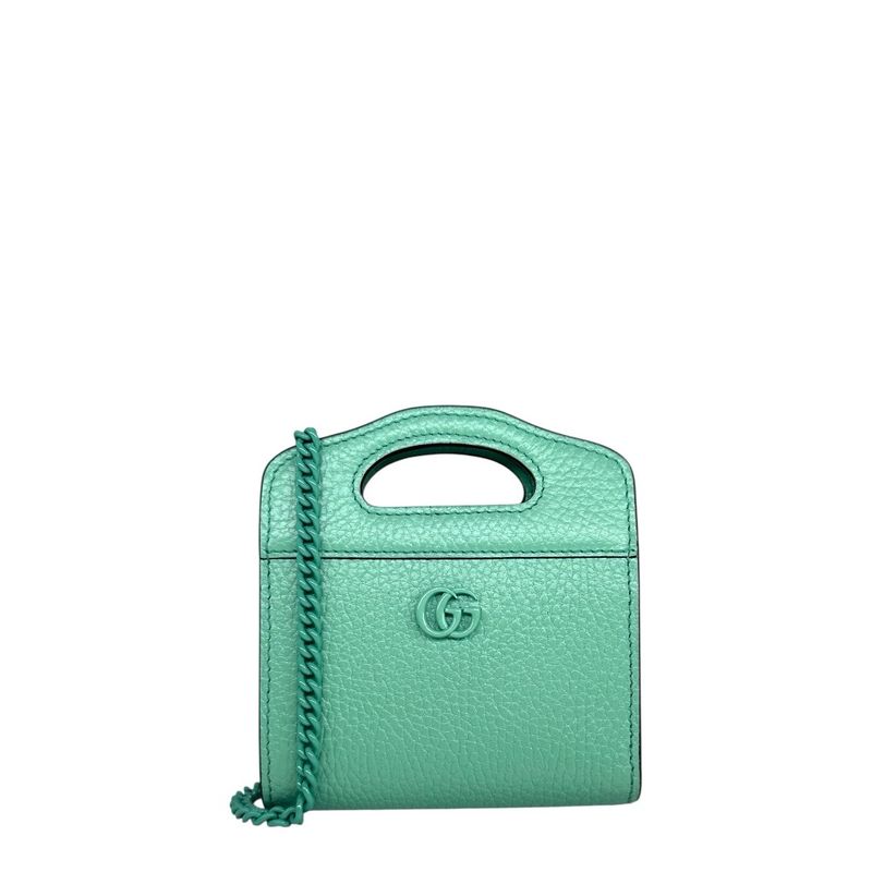 Gucci  Enamel Monochrome GG Marmont Top Handle Card Holder