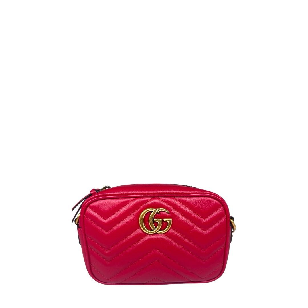 Gucci Calfskin Matelasse Mini GG Marmont Chain Bag..