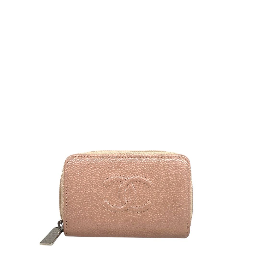 Chanel Caviar Compact Timeless CC Zip Around Wallet