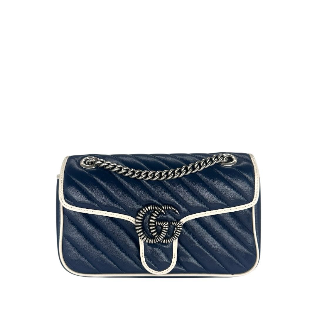 Gucci Vintage Effect Matelasse Diagonal Small Torchon GG Marmont