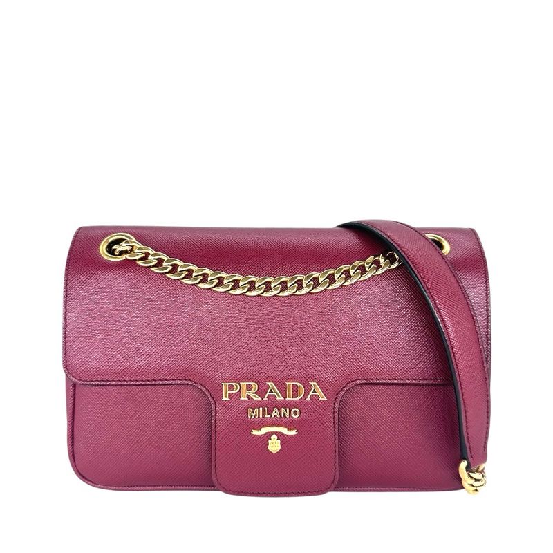 Prada Saffiano Pattina Chain Crossbody Bag