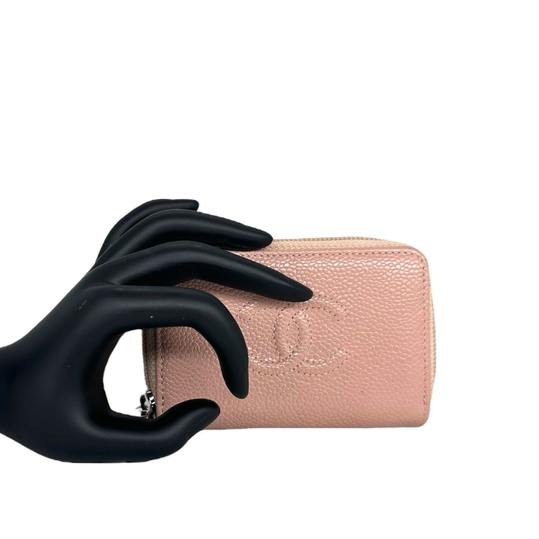 Chanel Caviar Compact Timeless CC Zip Around Wallet