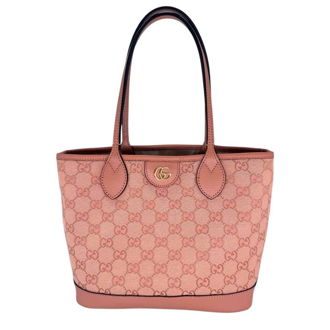 Gucci GG Pink Canvas Ophidia Top Handle Tote