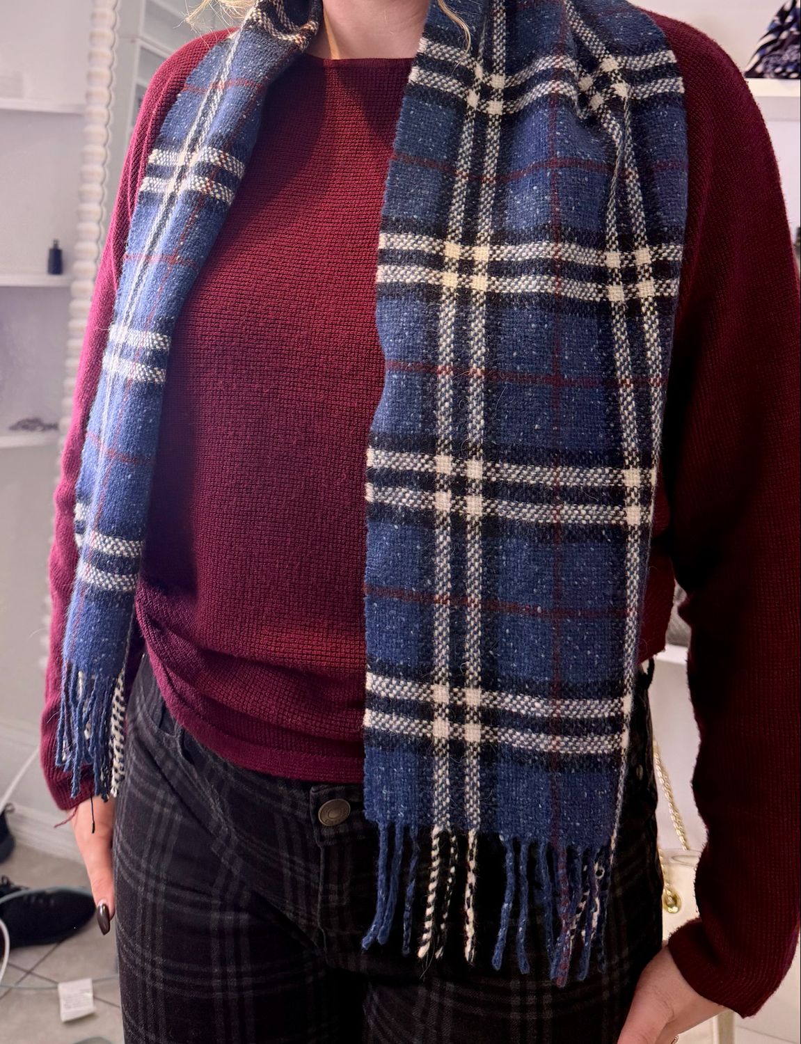 Burberry Blue Check Scarf