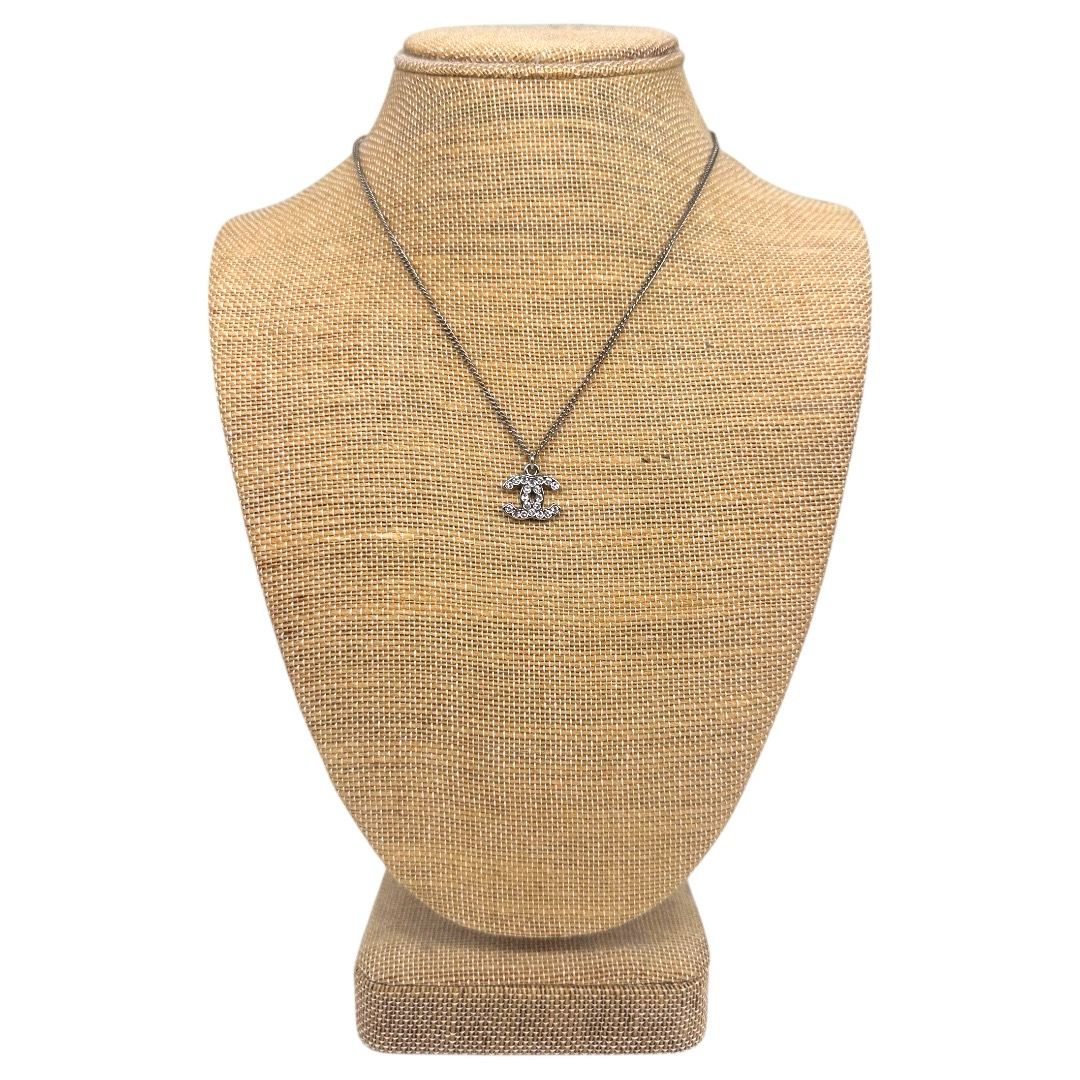 Chanel CC Crystal Pendant Necklace