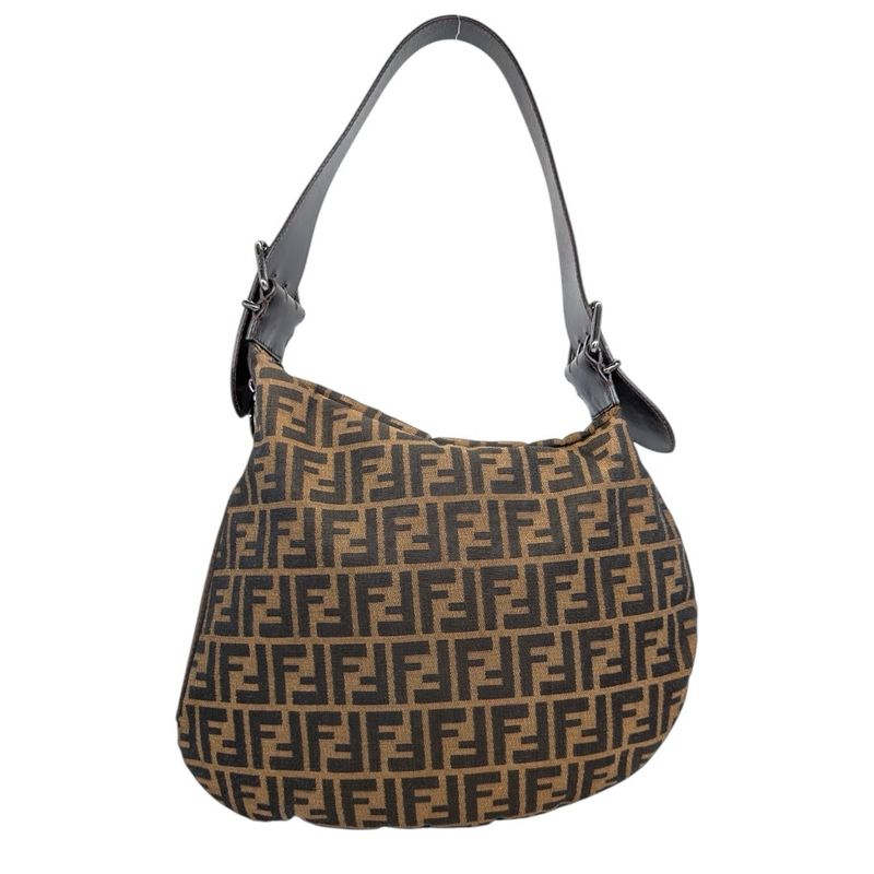 Fendi Zucca Canvas Oyster Baguette