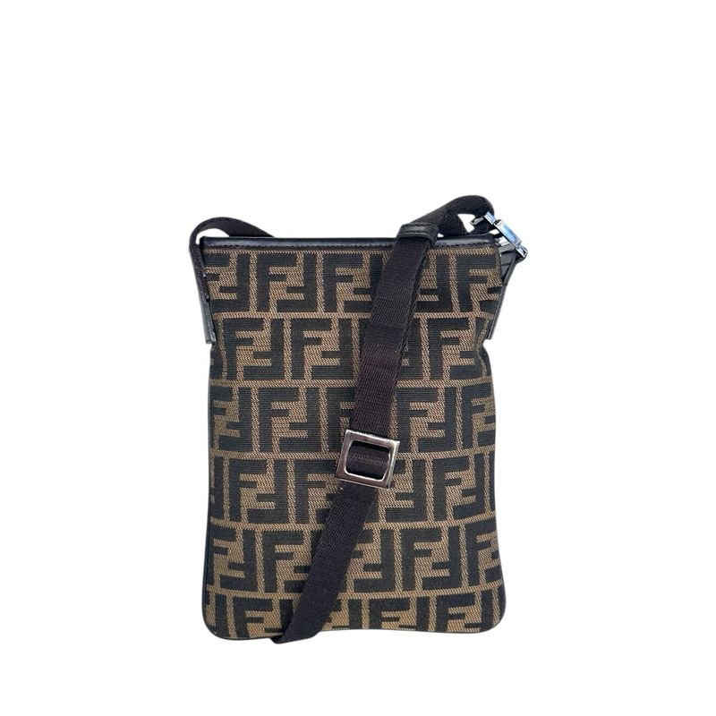 Fendi FF Zucca Brown Canvas Crossbody