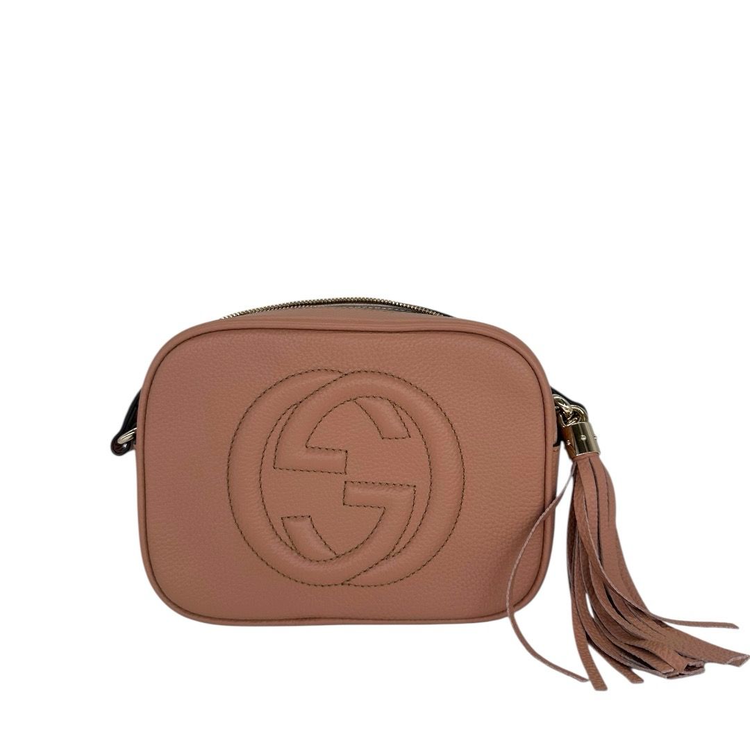 Gucci Pebbled Tan Calfskin Small Soho Disco Bag