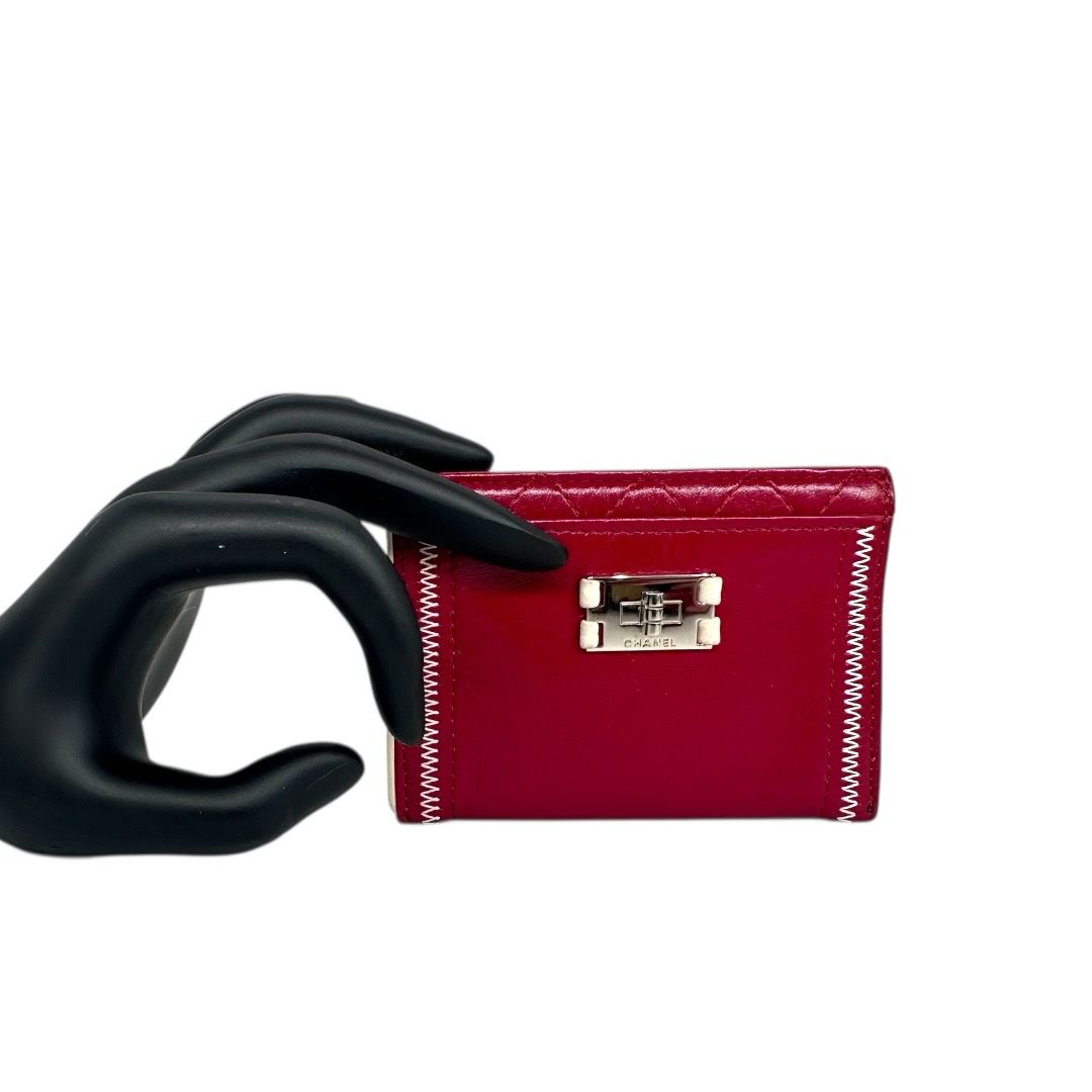 Chanel Aged Calfskin Red Card Holder