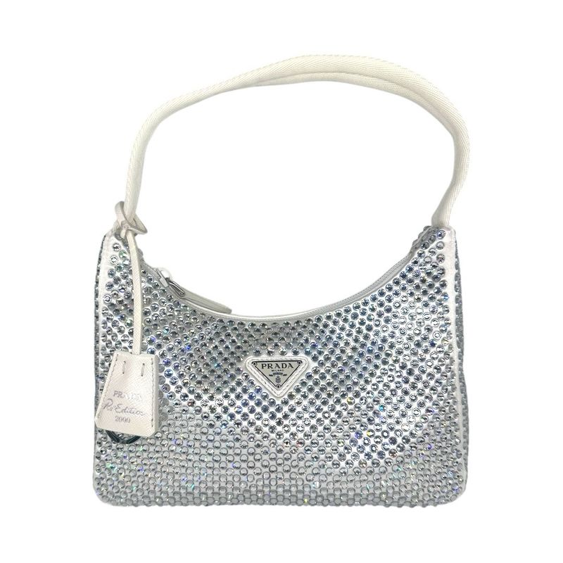 Prada Satin Crystal Mini Re-Edition 2000 Handbag