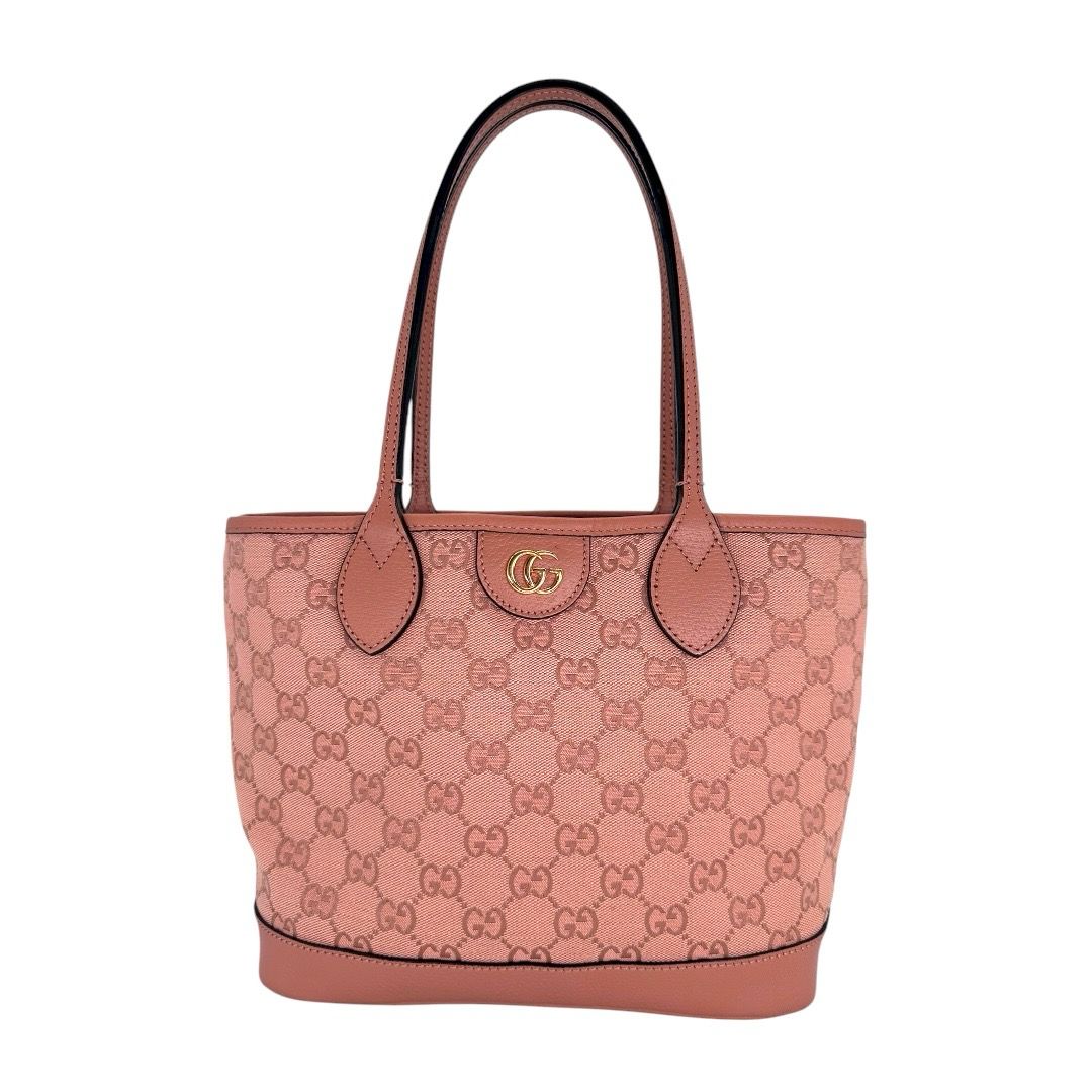 Gucci GG Pink Canvas Ophidia Top Handle Tote
