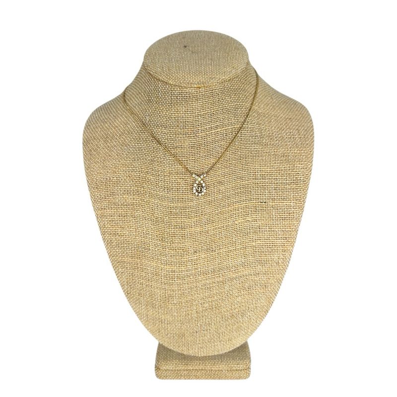 Christian Dior Metal Crystal CD Pendant Necklace