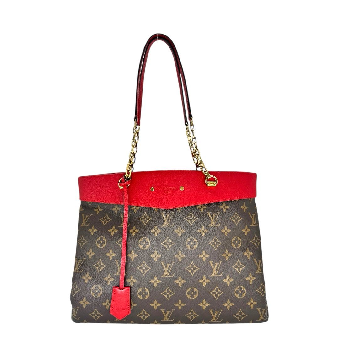 Louis Vuitton Monogram and Red Pallas Shopper