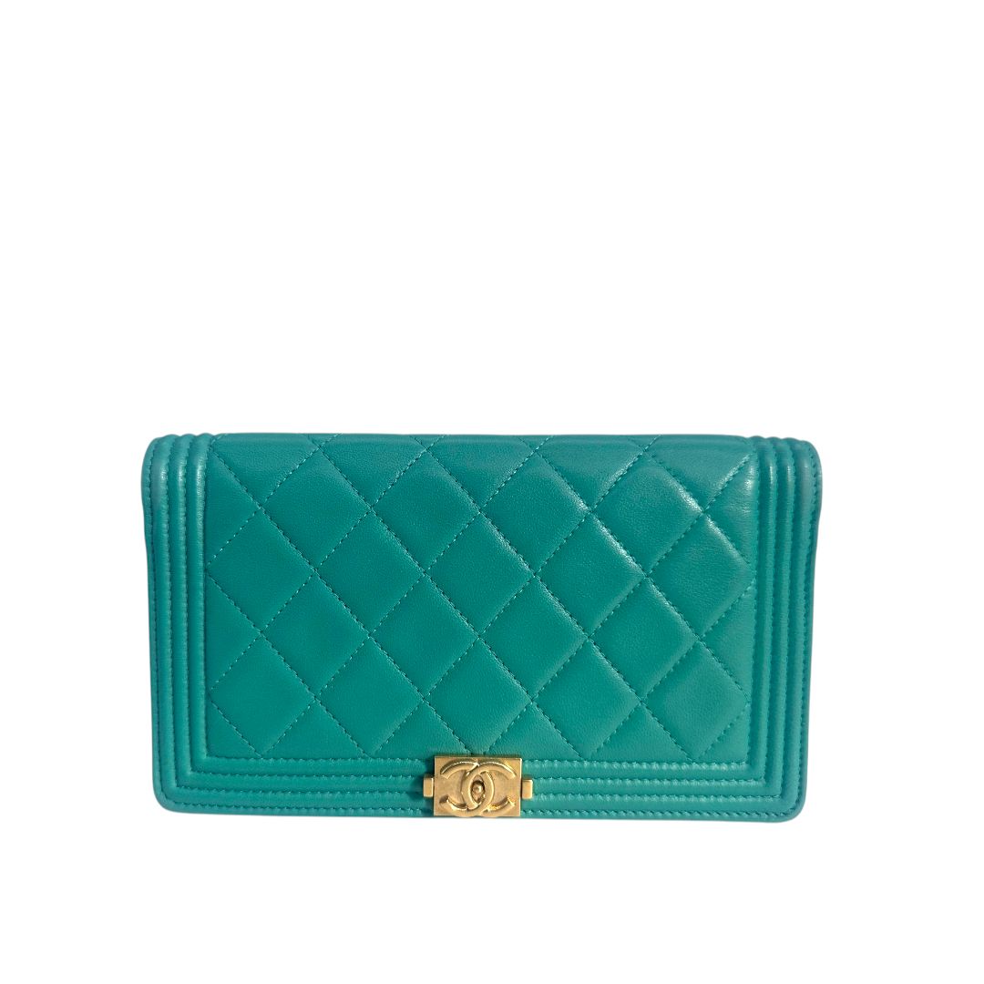 Chanel Lambskin Quilted Boy Yen Wallet