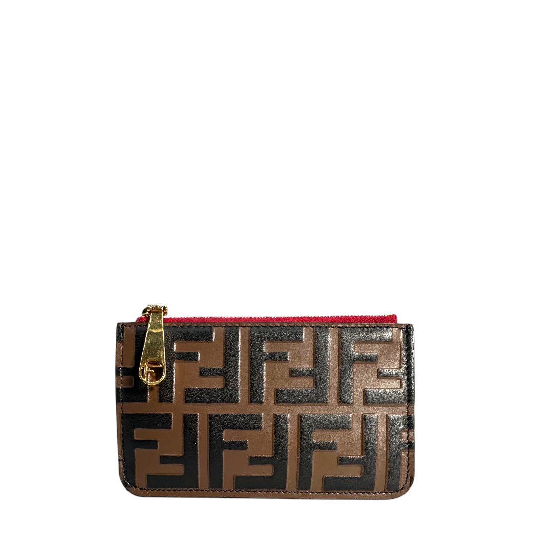 Fendi Vitello Cruise Bi-Color FF 1974 Embossed Key Pouch