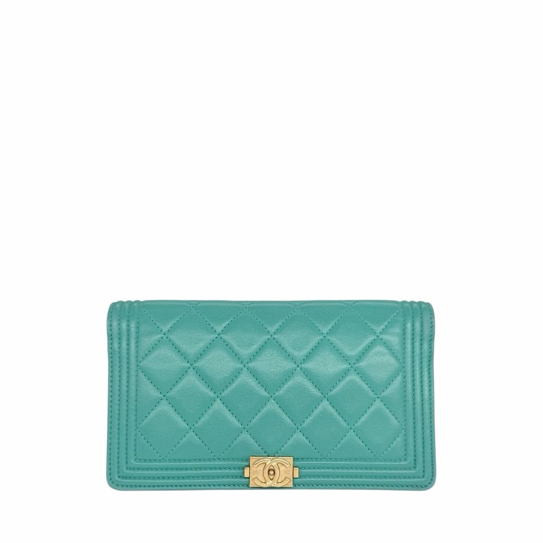 Chanel Lambskin Quilted Boy Yen Wallet