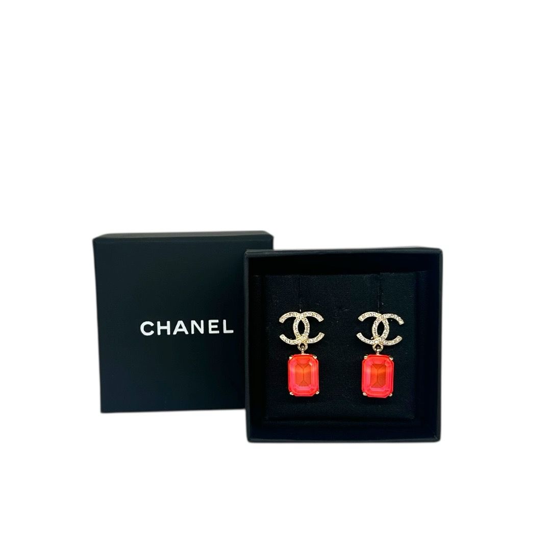 Chanel CC Crystal Drop Earrings Chanel CC Crystal Drop Earrings