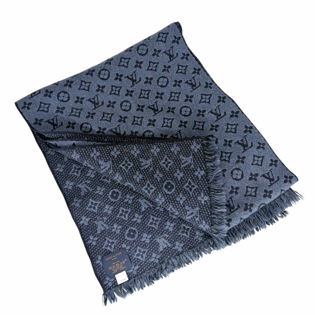 Louis Vuitton Monogram Whool Navy Scarf