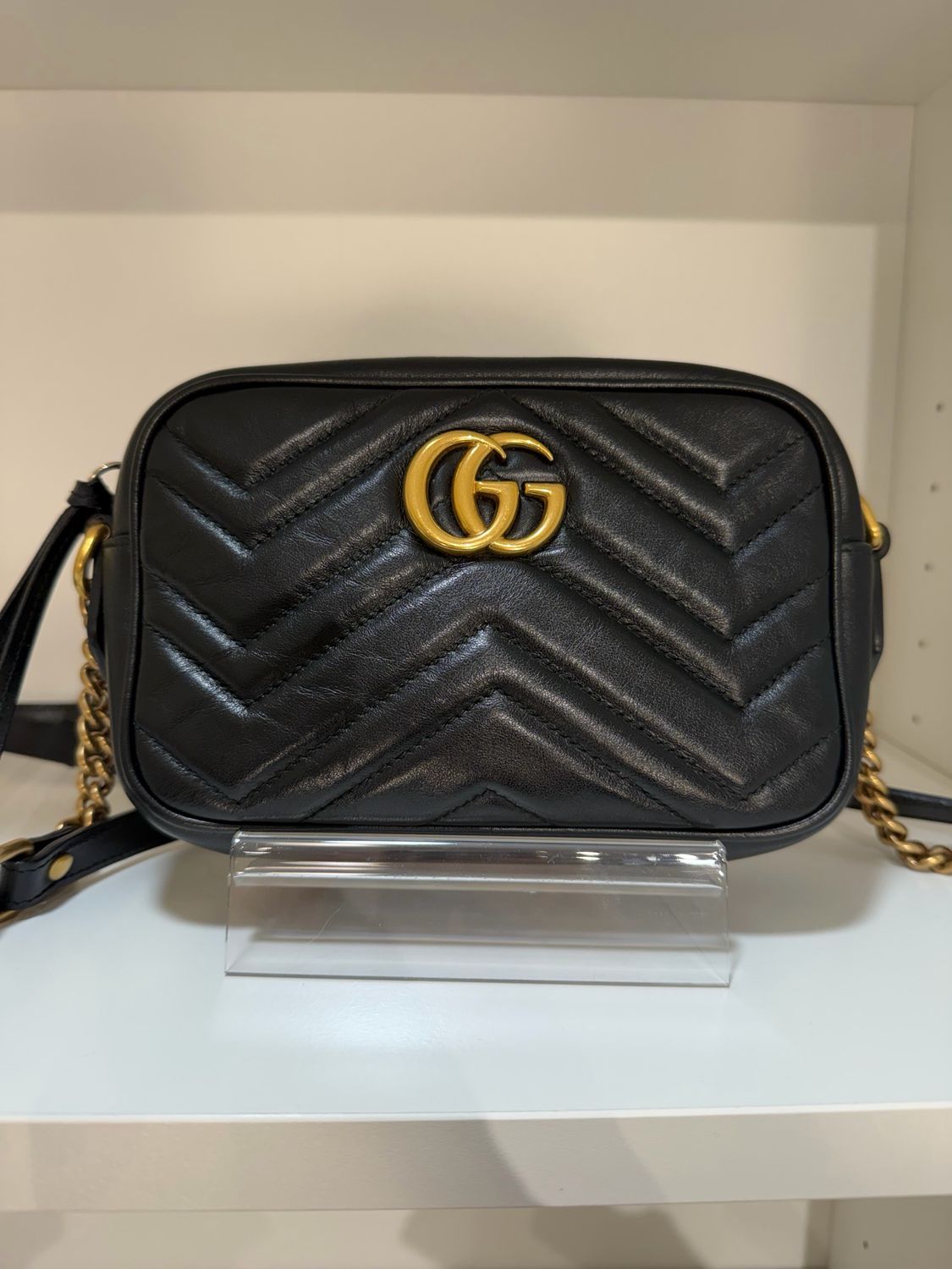 Gucci Calfskin GG Marmont Shoulder Bag