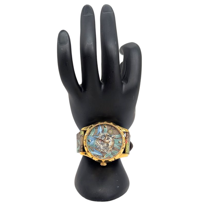 Gucci Monogram GG Supreme Tiger G-timeless Watch