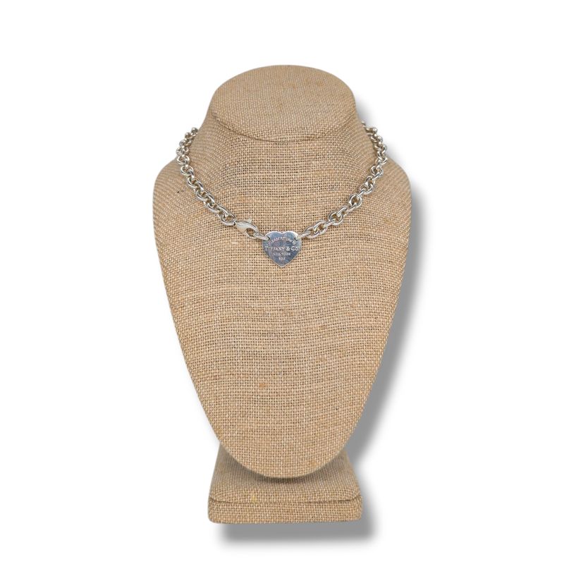 Tiffany Sterling Silver Return to Tiffany Heart Tag Choker Necklace