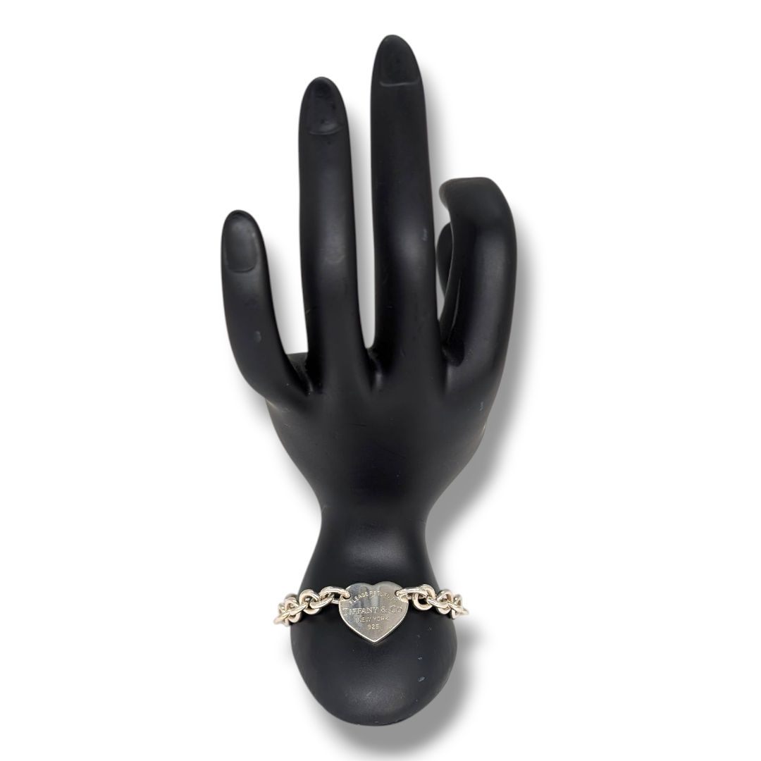 Tiffany Sterling Silver Return to Tiffany Heart Tag Charm Bracelet