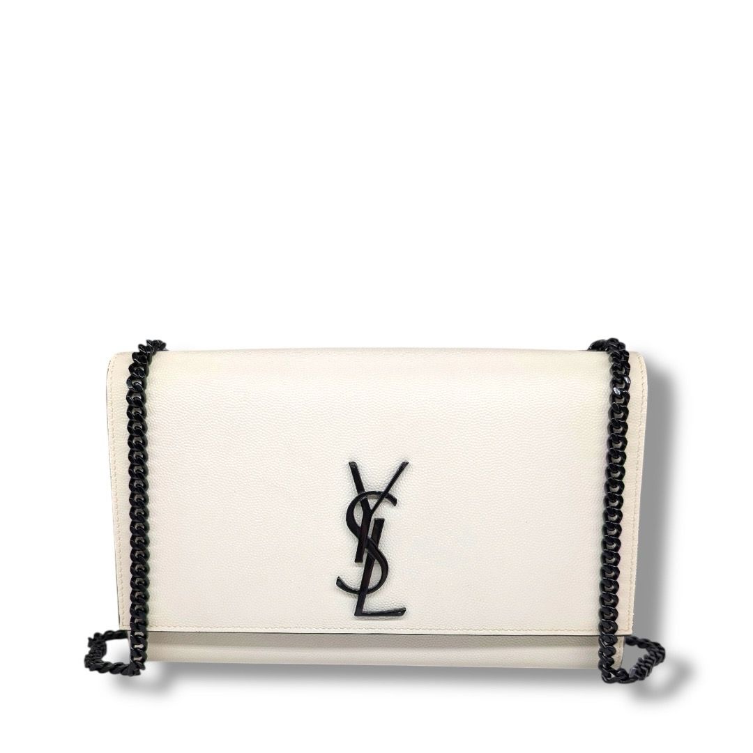 Saint Laurent Grain De Poudre Medium Kate Satchel Porcellana