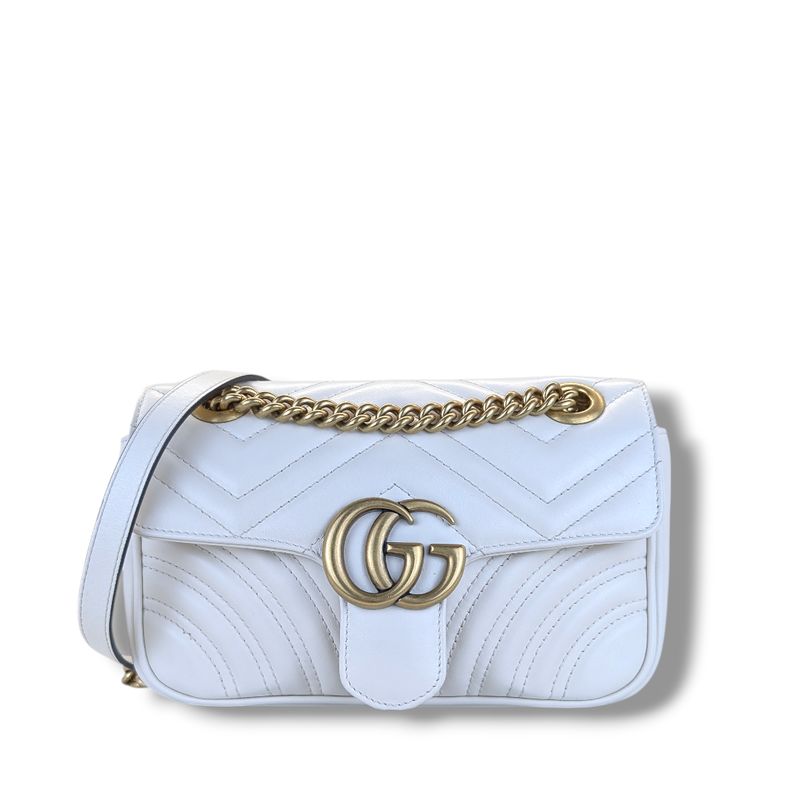 Gucci Calfskin Matelasse GG Marmont (White)