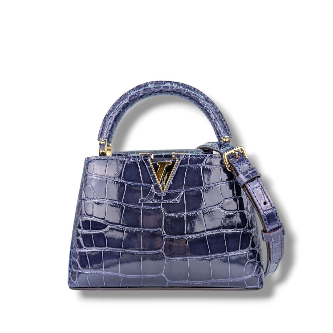 Louis Vuitton Alligator Capucines Mini (Navy Blue)