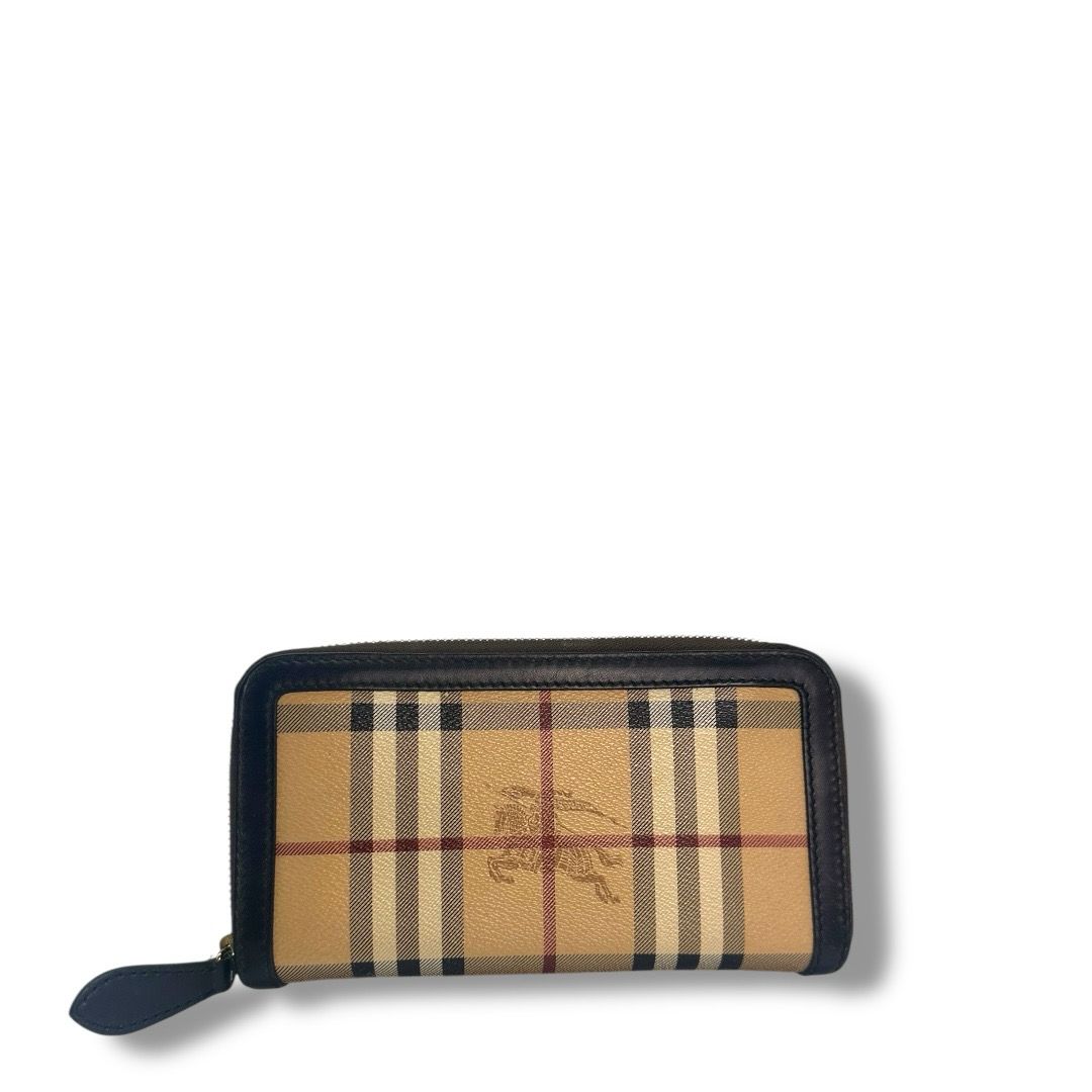 Burberry Haymarket Check Large Ziggy Zip Around Wallet