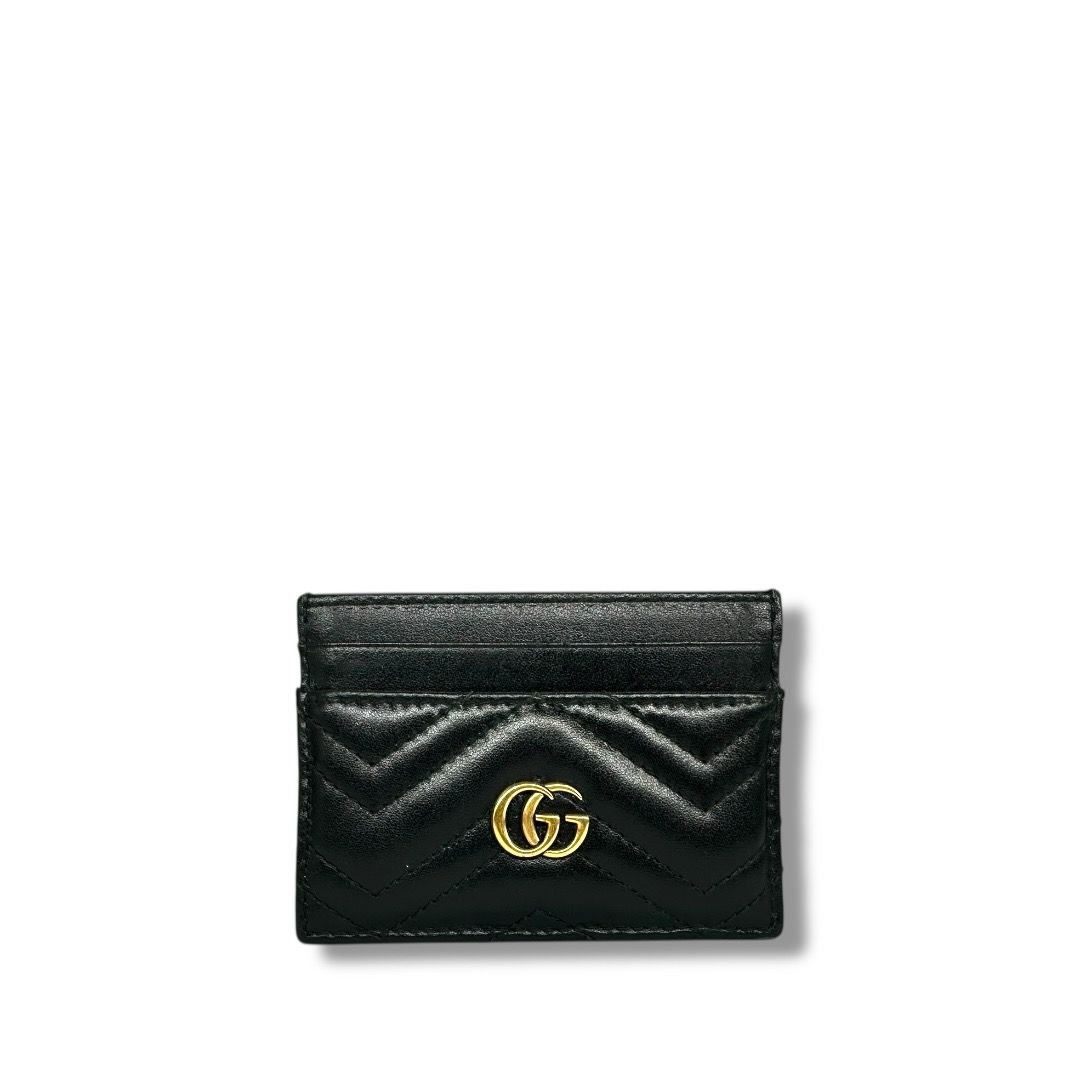 Gucci Calfskin Matelasse GG Marmont Card Holder