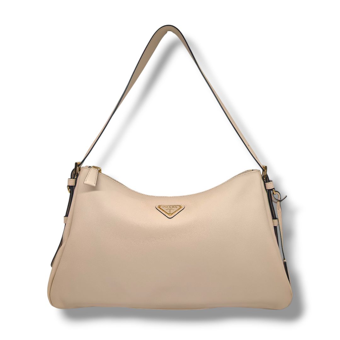 Prada Soft Calfskin Large Aimee Shoulder Bag