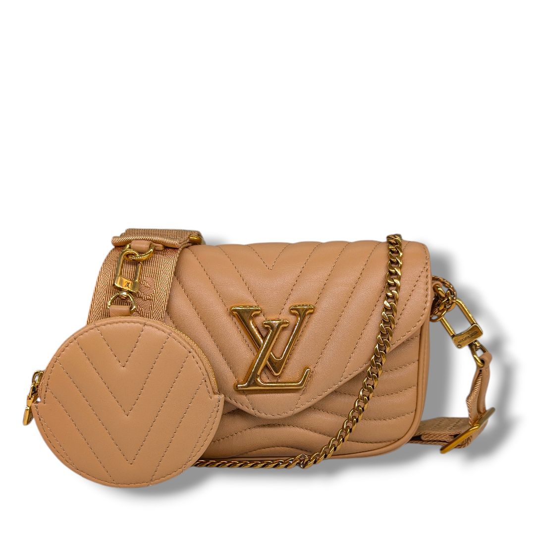 Louis Vuitton Calfskin New Wave Multi Pochette  (Tan)