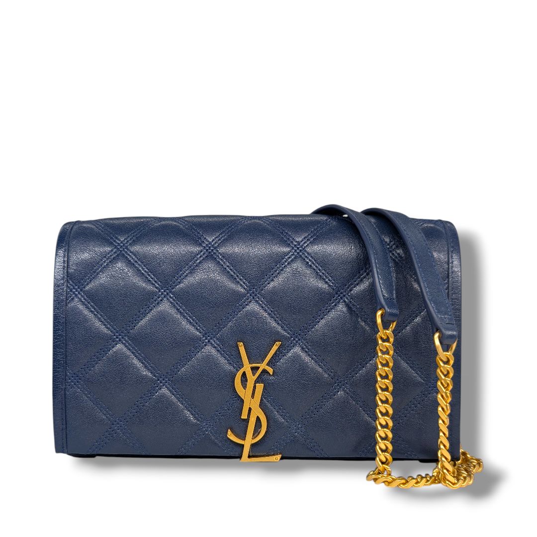 Saint Laurent Lambskin Quilted Mini Becky Chain Bag