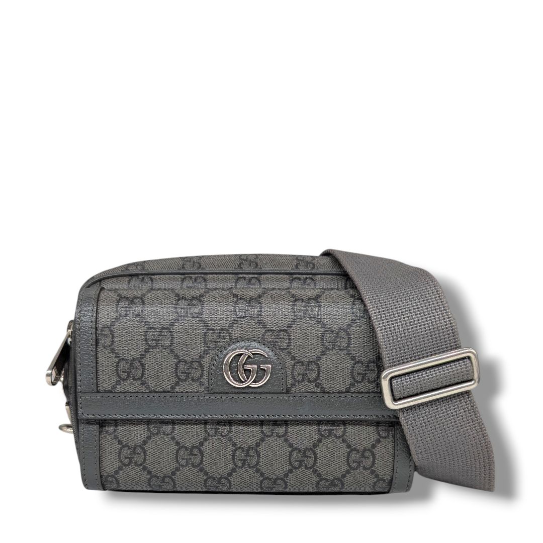 Gucci GG Supreme Monogram Small Crossbody Bag (Grey)