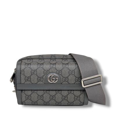 Gucci GG Supreme Monogram Small Crossbody Bag (Grey)