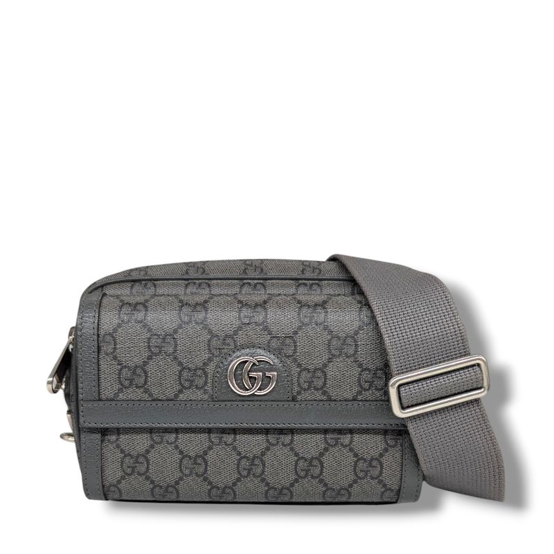 Gucci GG Supreme Monogram Small Crossbody Bag (Grey)