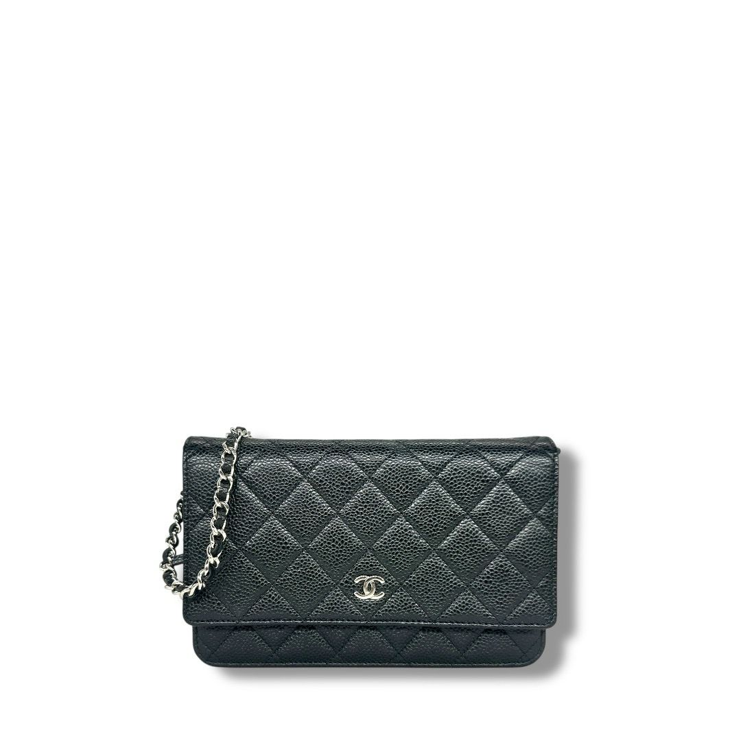Chanel Caviar Quilted Wallet on Chain WOC (Black)
