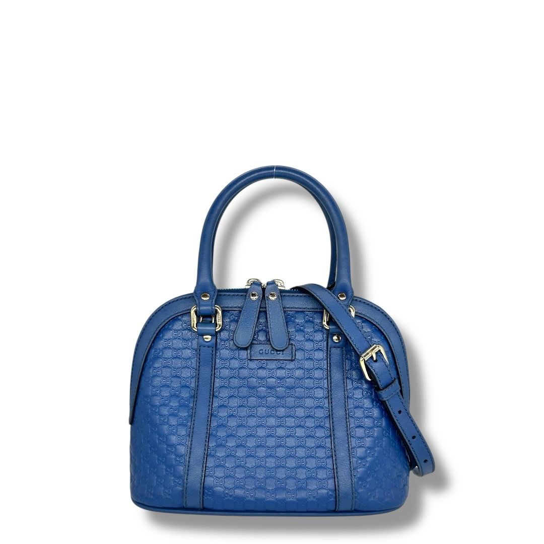 Gucci Mini Microguccissima Dome Satchel (Blue)