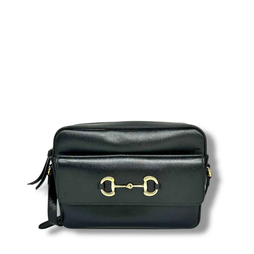 Gucci Textured Calfskin Small Horsebit 1955 Shoulder Bag.
