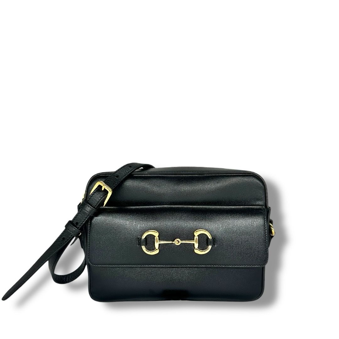 Gucci Textured Calfskin Small Horsebit 1955 Shoulder Bag.