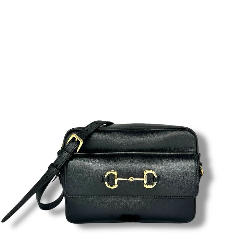 Gucci Textured Calfskin Small Horsebit 1955 Shoulder Bag.