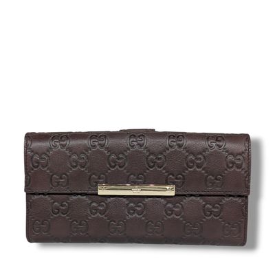 Gucci Guccissima Brown Leather Continental Wallet