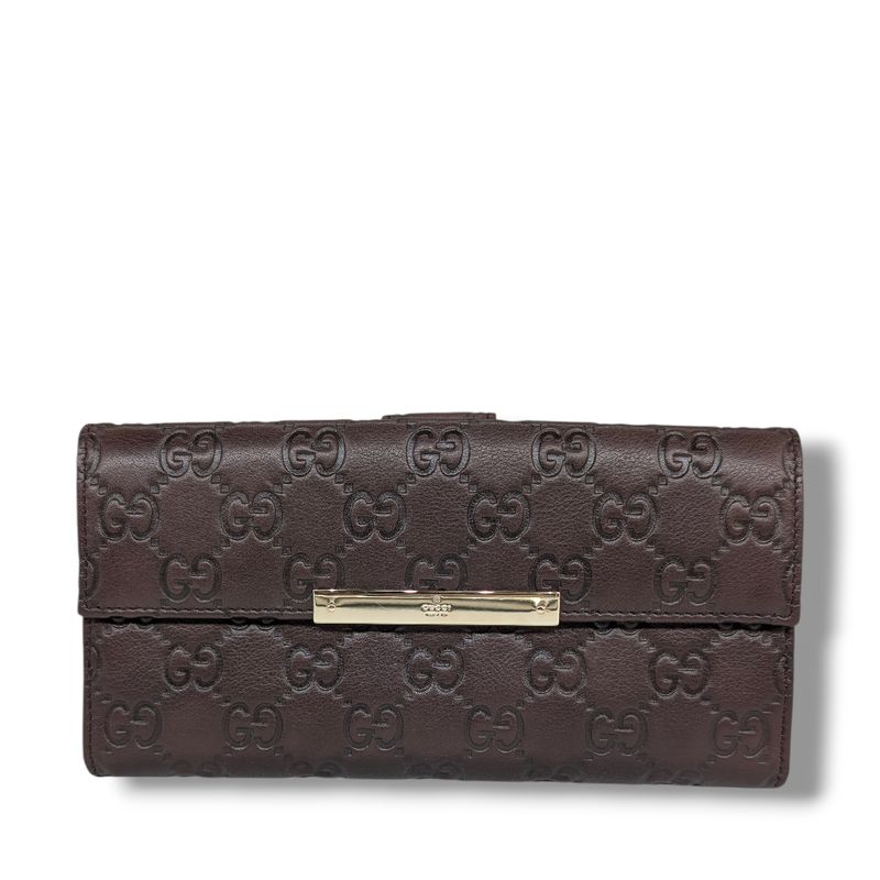 Gucci Guccissima Brown Leather Continental Wallet
