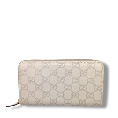 Gucci Guccissima Beige Zip Around Wallet